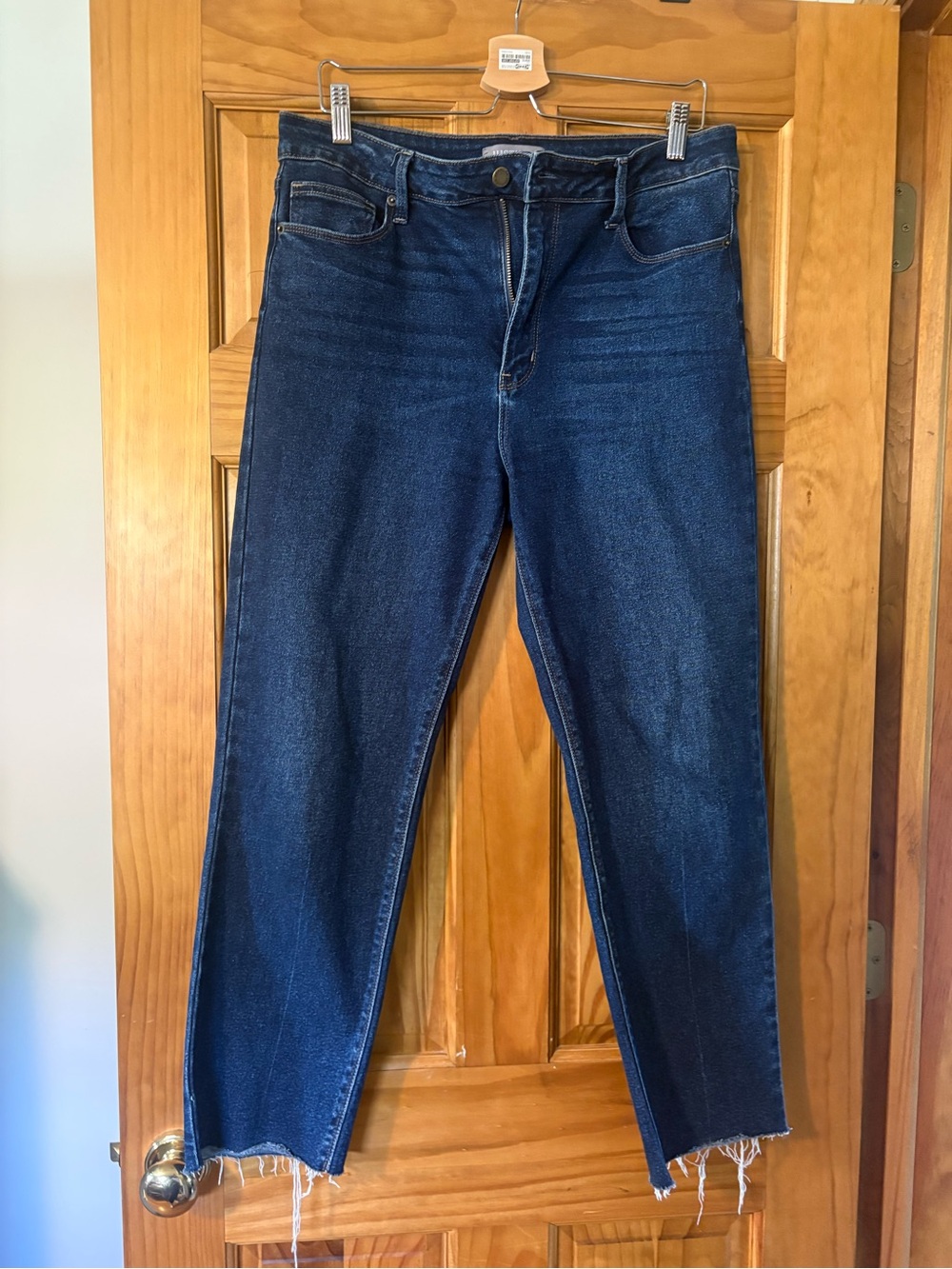 Just USA Dark Wash Straight Leg Jeans - Raw Hem